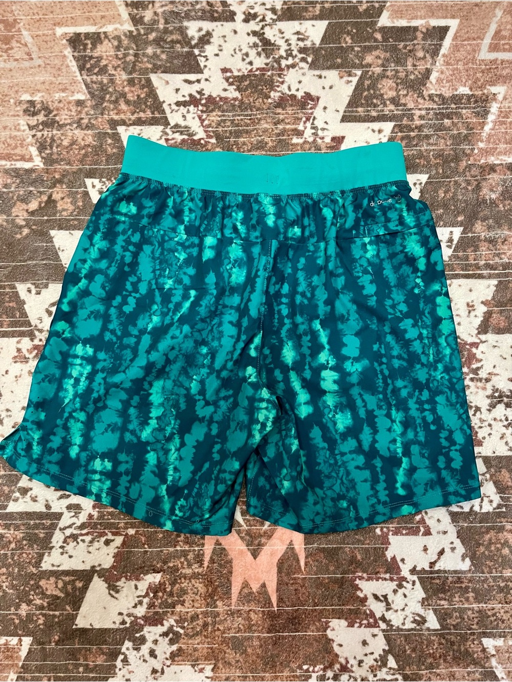 Russell Teal Patterned Athletic Shorts